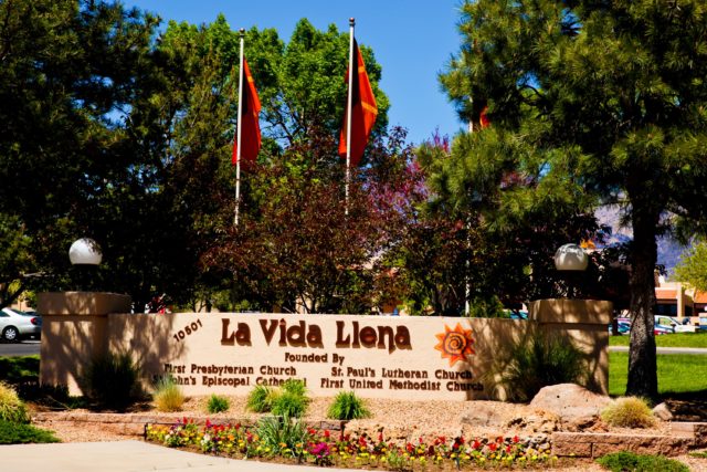 Flags at Entrance to La Vida Llena