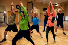 Residents Doing Yoga Stretches