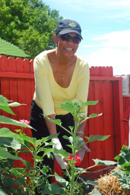 Resident Planting Flowers